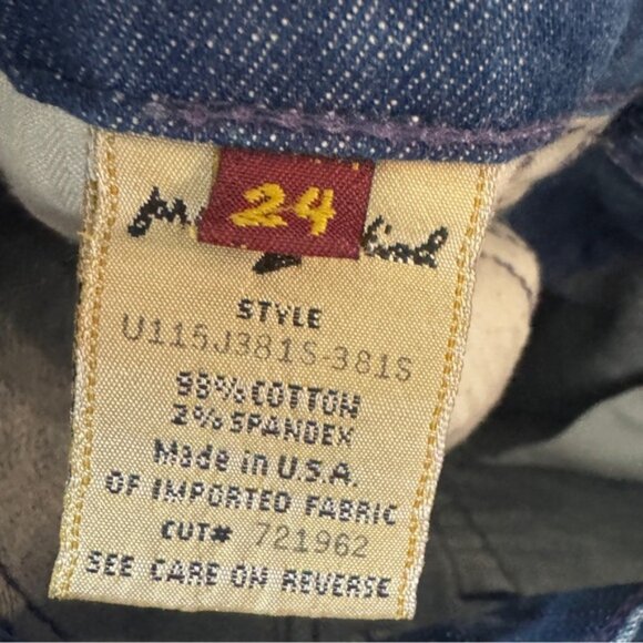 Vintage Y2K 7 For All Mankind Dojo Bootcut Embroidered Pockets Blue Jeans 24 - Picture 15 of 15